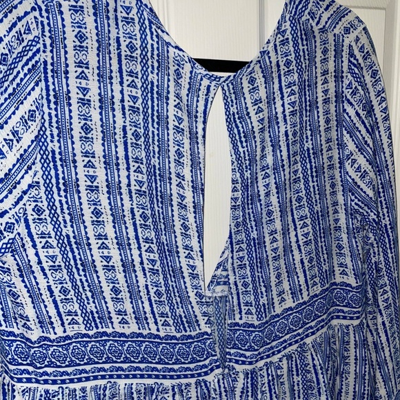 Blue and White Patterned Dress/Bathing Suit Cover Up - Picture 3 of 6